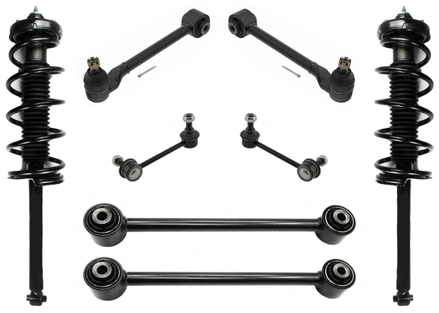 Resortes helicoidales superiores + brazos de control bajos, juntas esféricas para Honda Accord 98-02