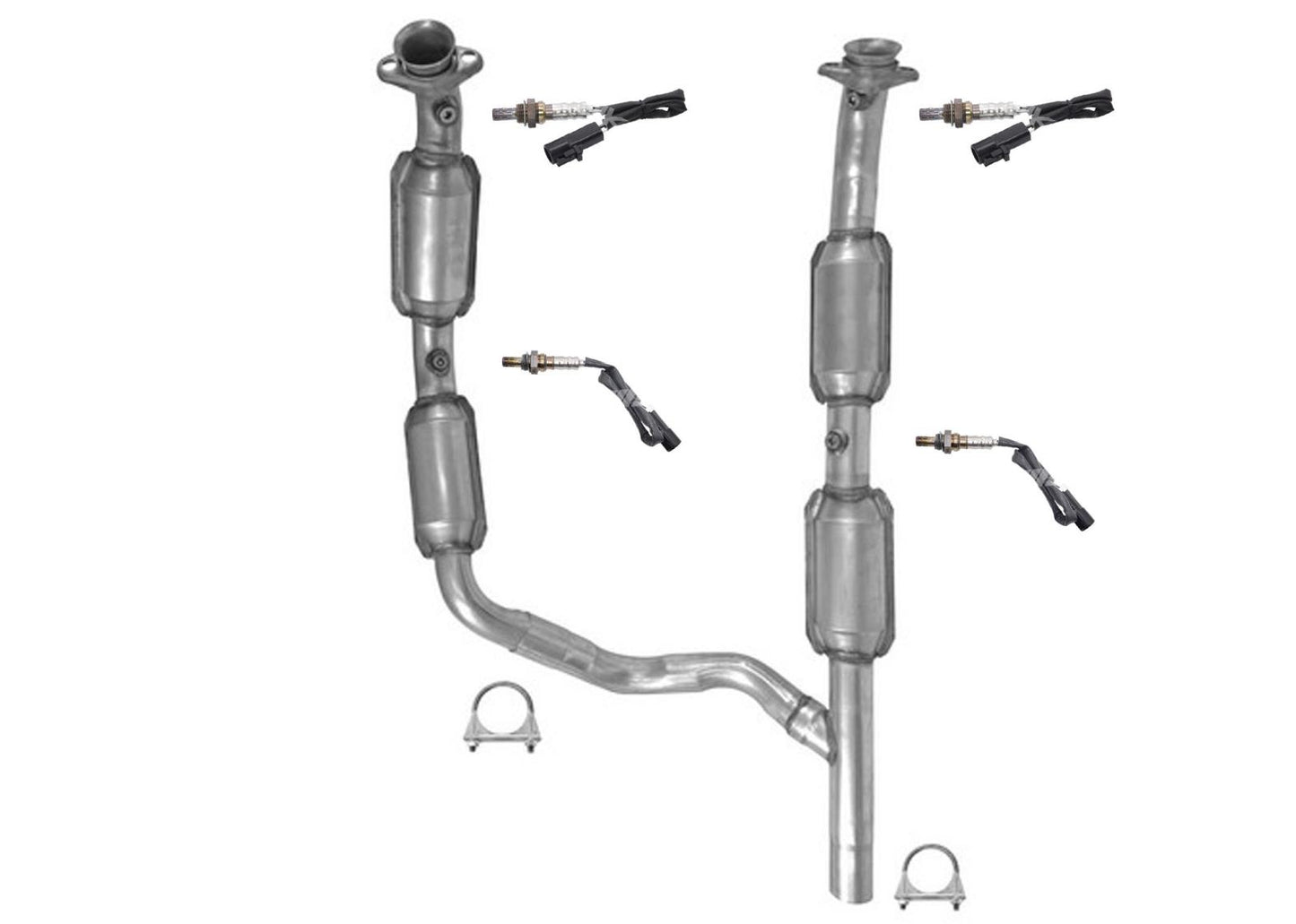 Engine Y Pipe (4) Catalytic Converters Ford E150 E250 Van 2007 2008 4.6L Engine