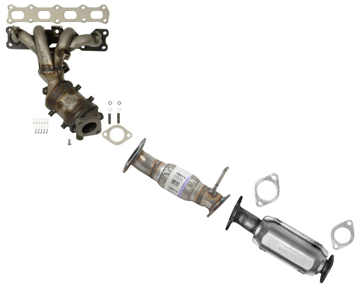 Convertidores catalíticos delanteros + traseros para tubo flexible de motor Kia Optima 2.4L 06-08