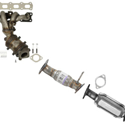 Front + Rear Catalytic Converters For 06-08 Kia Optima 2.4L Engine Flex Pipe