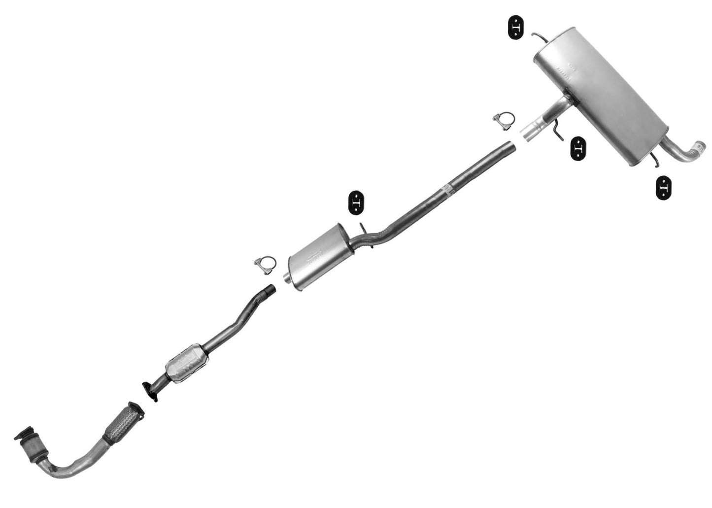 Sistema de escape con convertidores catalíticos superiores y bajos para GMC Terrain Equinox 2.4 10-14