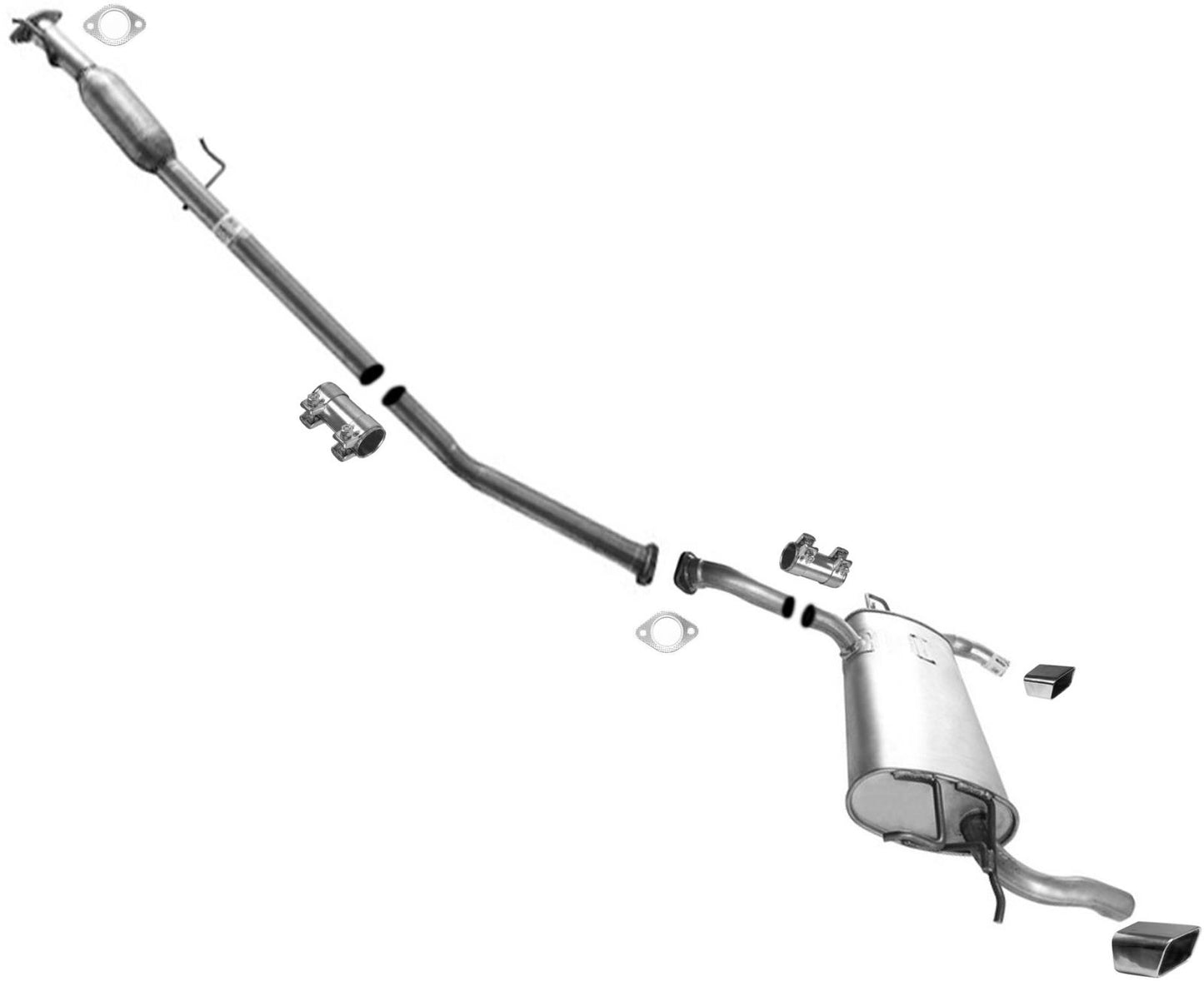 Muffler Resonator Exhaust System For Kia Sportage 05-2010 2.7L Front Wheel Drive