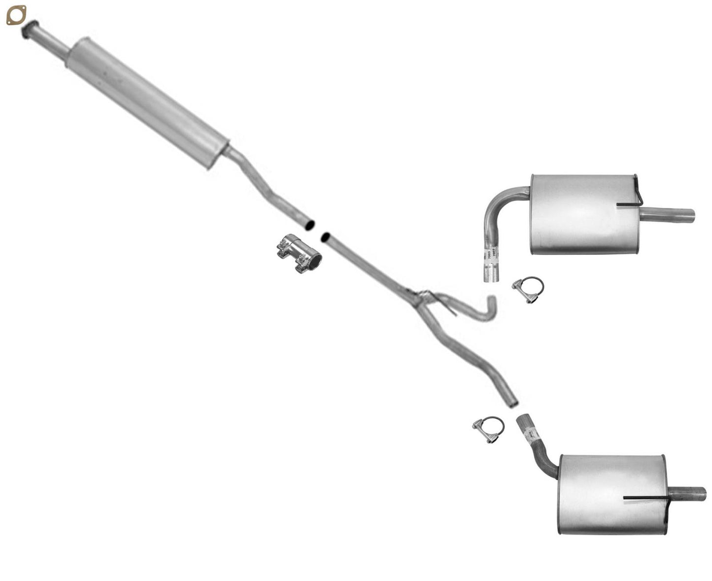 Rear Resonator Dual Exhaust System Mufflers for 2002-2006 Nissan Altima 3.5L