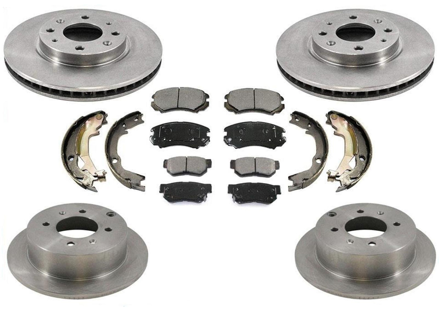 Front & Rear Brake Rotors & Ceramic Pads for Kia Optima 4 Stud 2003-2005 7pc