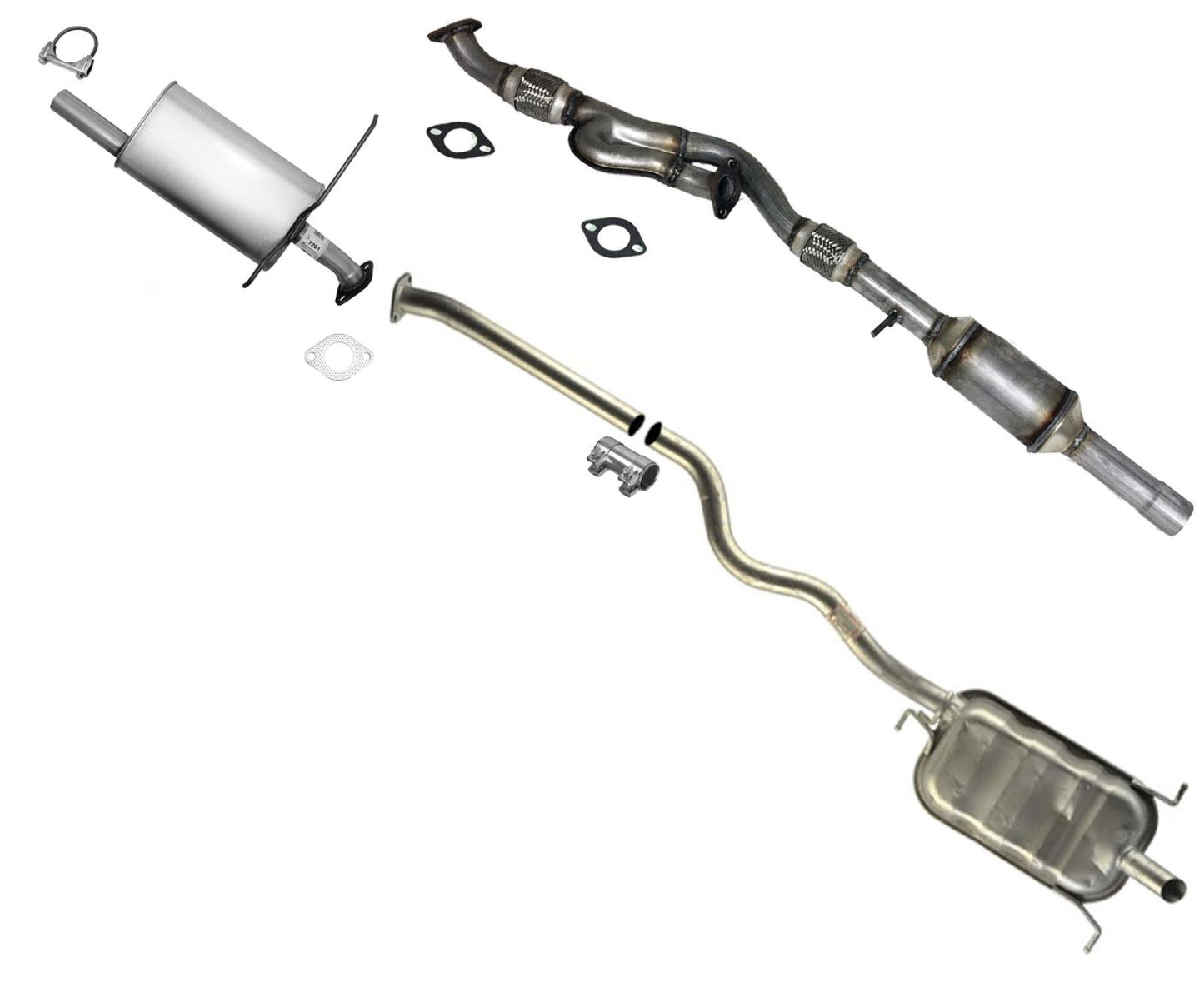 Resonador medio y silenciador del convertidor trasero para Hyundai Santa Fe 2.7L 01-04