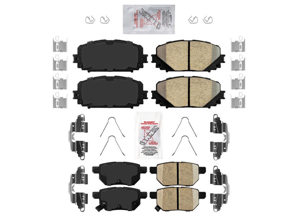 Ameri Pro Front + Rear Ceramic Disc Brake Pads for 2012-2018 Toyota Yaris