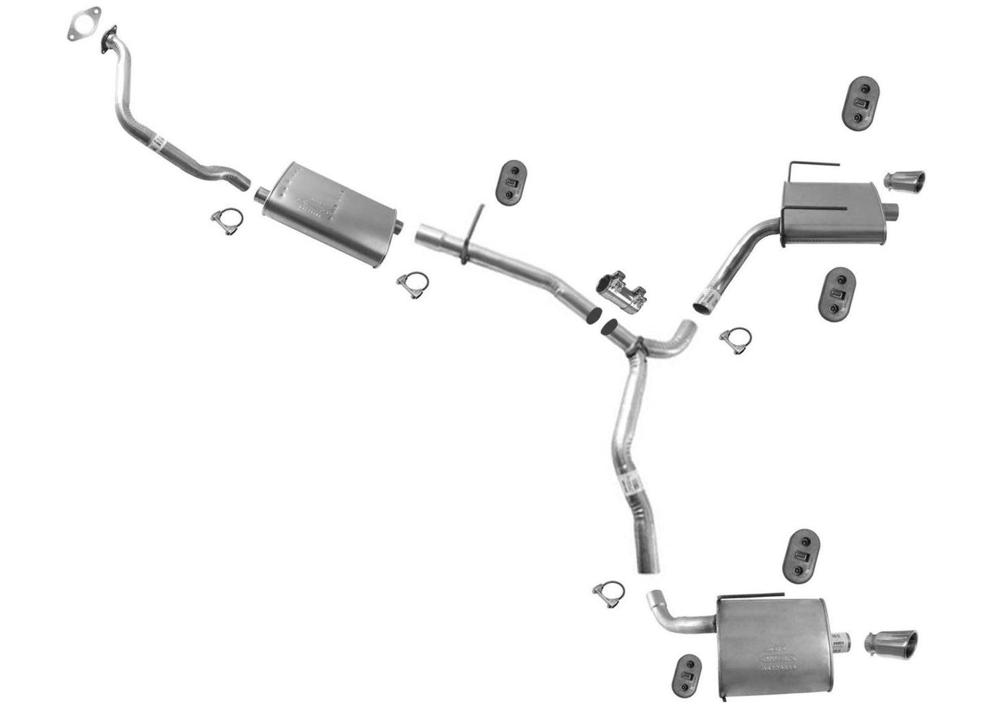 Sistema de escape compatible con GMC Acadia y Buick Enclave 2009-2017 3.6L con punta cromada