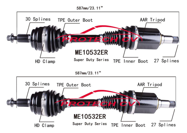 Front Left Right Complete CV Axle Shaft for Mercedes Benz S550 2014-2017 4Matic