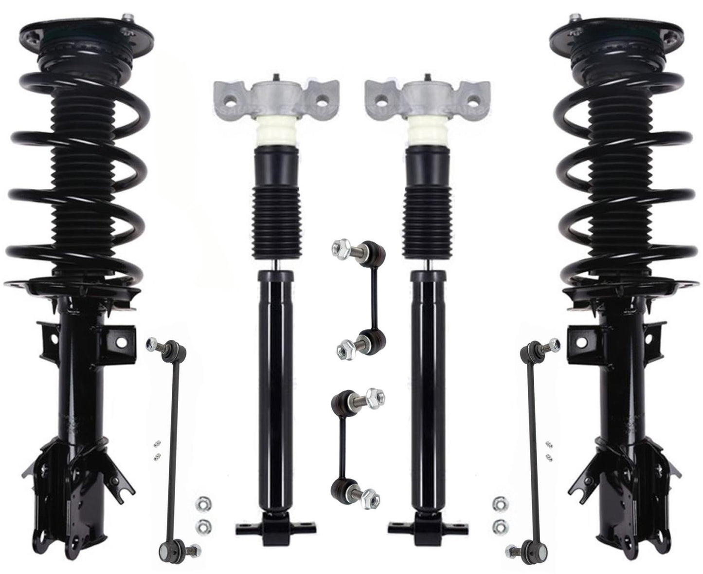 Front Strut Rear Complete Shocks & Sway Bar Links For Lincoln Nautilus 2019-21