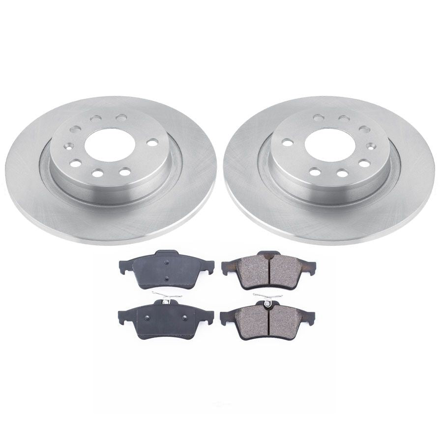 270MM Rear Brake Rotors & Brake Pads For Saab 9-3 Linear 2006 2007 2008 2009