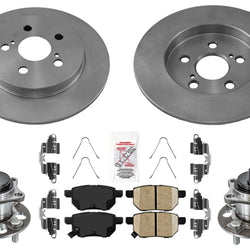 Rear Disc Brake Rotors & Pads for Toyota Yaris 2012-2018 with Rear Hub Bearings