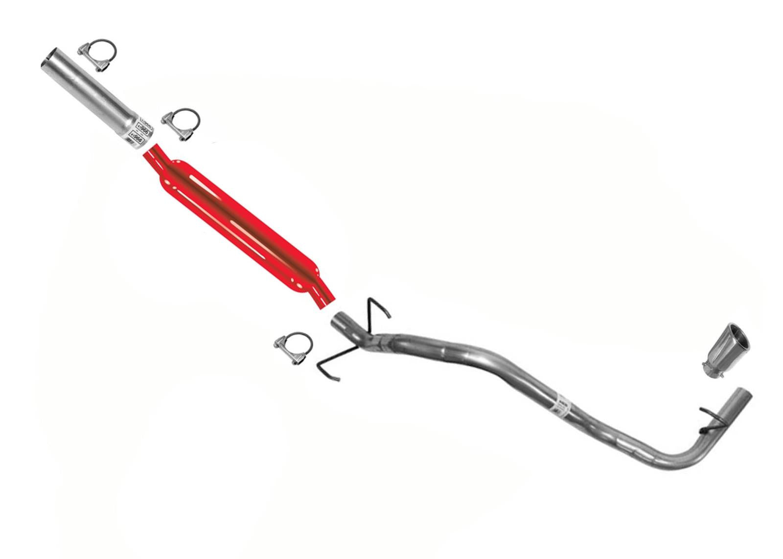 Soldadura de rendimiento en tubo de silenciador para Toyota Tacoma 2.7L 95-04 121.9" Distancia entre ejes