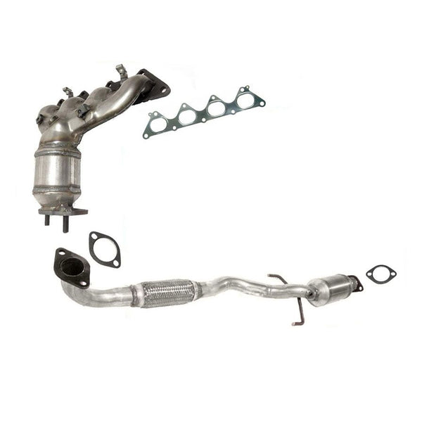 05-07 Lancer 2.0L (2) Front & Rear Underbody Flex Pipe and Catalytic Converter