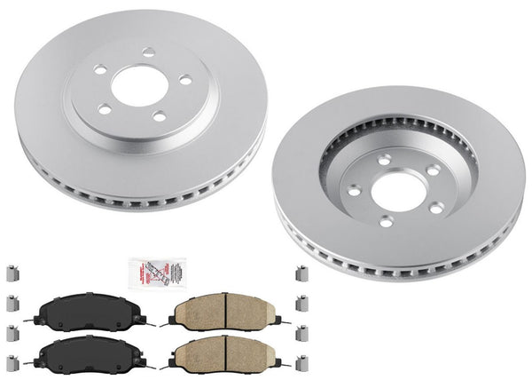 Improved Performance GEO Coated Disc Brake Rotors & Pads for Mustang 11-17 3.7L