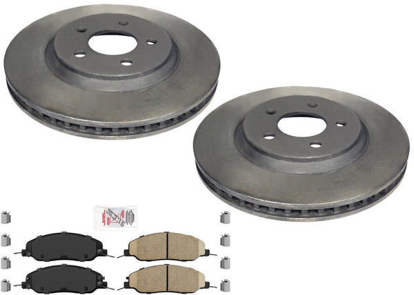 Carbon Performance Front Disc Brake Rotors & Ceramic Pads For 05-10 Mustang GT