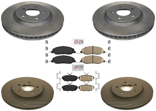 Carbon Performance Front + Rear Disc Brake Rotors & Pads For Mustang GT 05-10