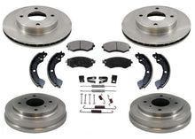 Pastillas de freno de rotores delanteros Zapatas de freno de tambores traseros para Nissan Sentra 1.8L 00-01