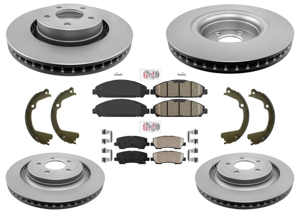 Improved Performance Coated Disc Brake Rotors + Pads for Mustang 15-22 EcoBoost