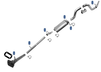 Exhaust Pipe Muffler Tail Pipe for 2005-07 Ford F250 F350 Super Duty 5.4L 6.8L