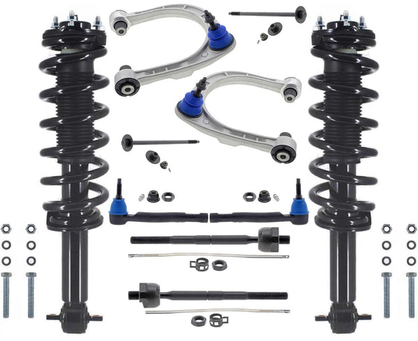 Front Struts W/ Coil Spring Upper Arms & Tie Rods For Ford Bronco 2021-2023