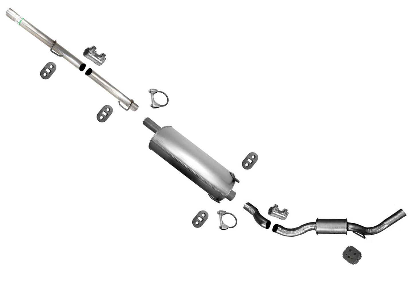 149.5" Wheelbase Muffler Resonator Exhaust Sys For Ram 1500 Pick Up 13-18 5.7L