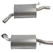 Left and Right Weld on Dual Rear Mufflers for 2006 2007 2010 KIA Optima 2.7L