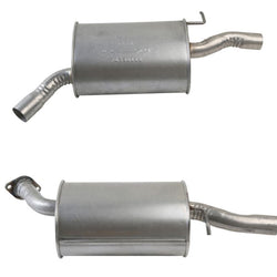 Left and Right Weld on Dual Rear Mufflers for 2006 2007 2010 KIA Optima 2.7L