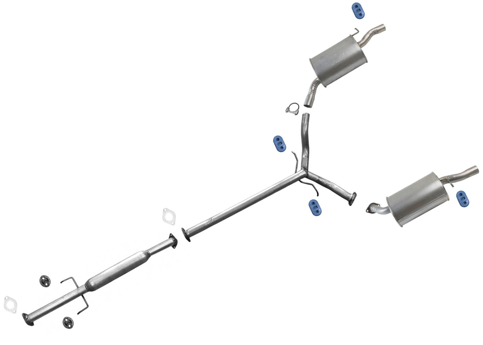 Rear Resonator Dual Exhaust System Mufflers for KIA Optima 2006-2010 2.7L