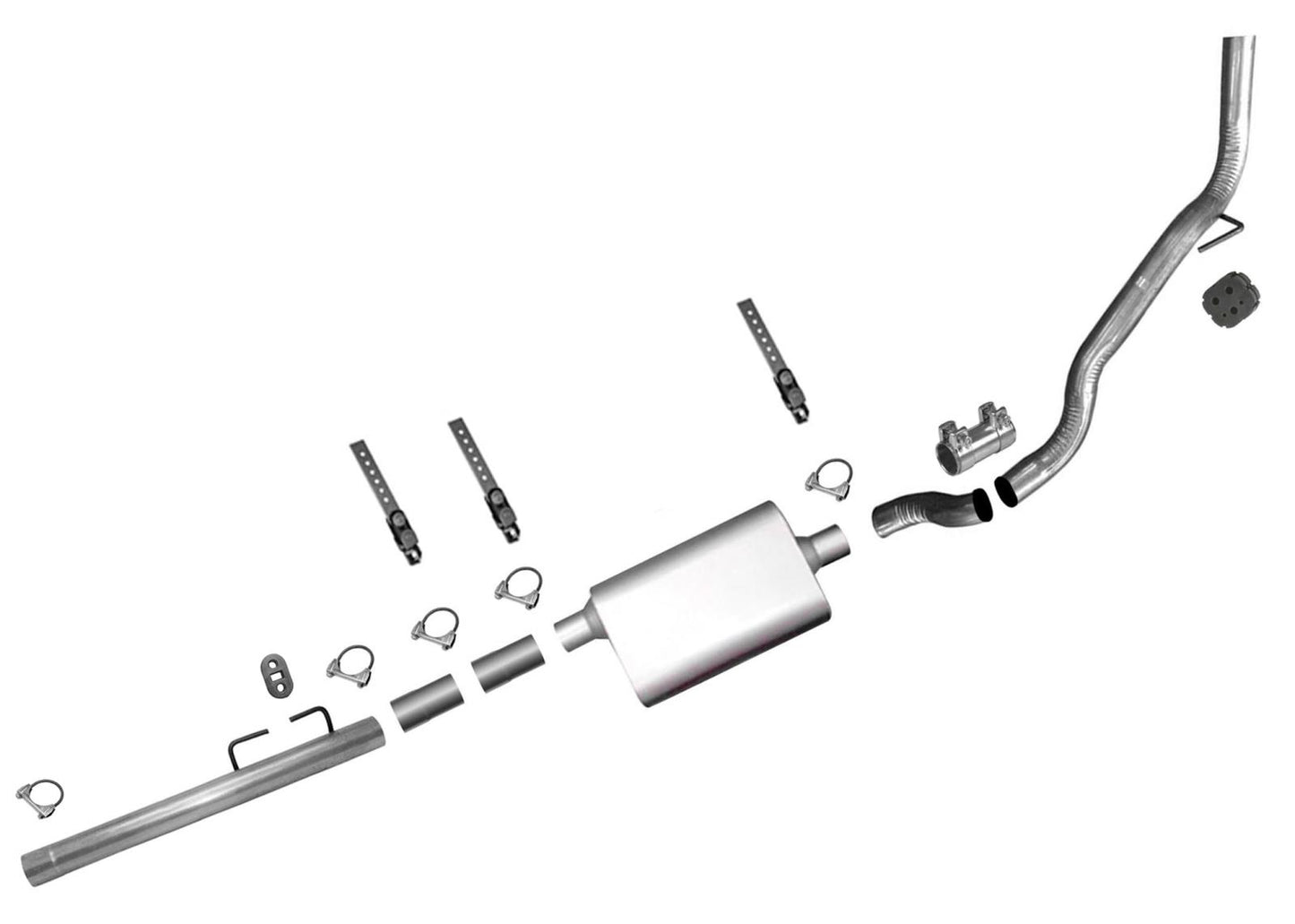 Economy Pipe Muffler Exhaust System for Dodge Ram 1500 2009-2018 3.7L 4.7L 5.7L