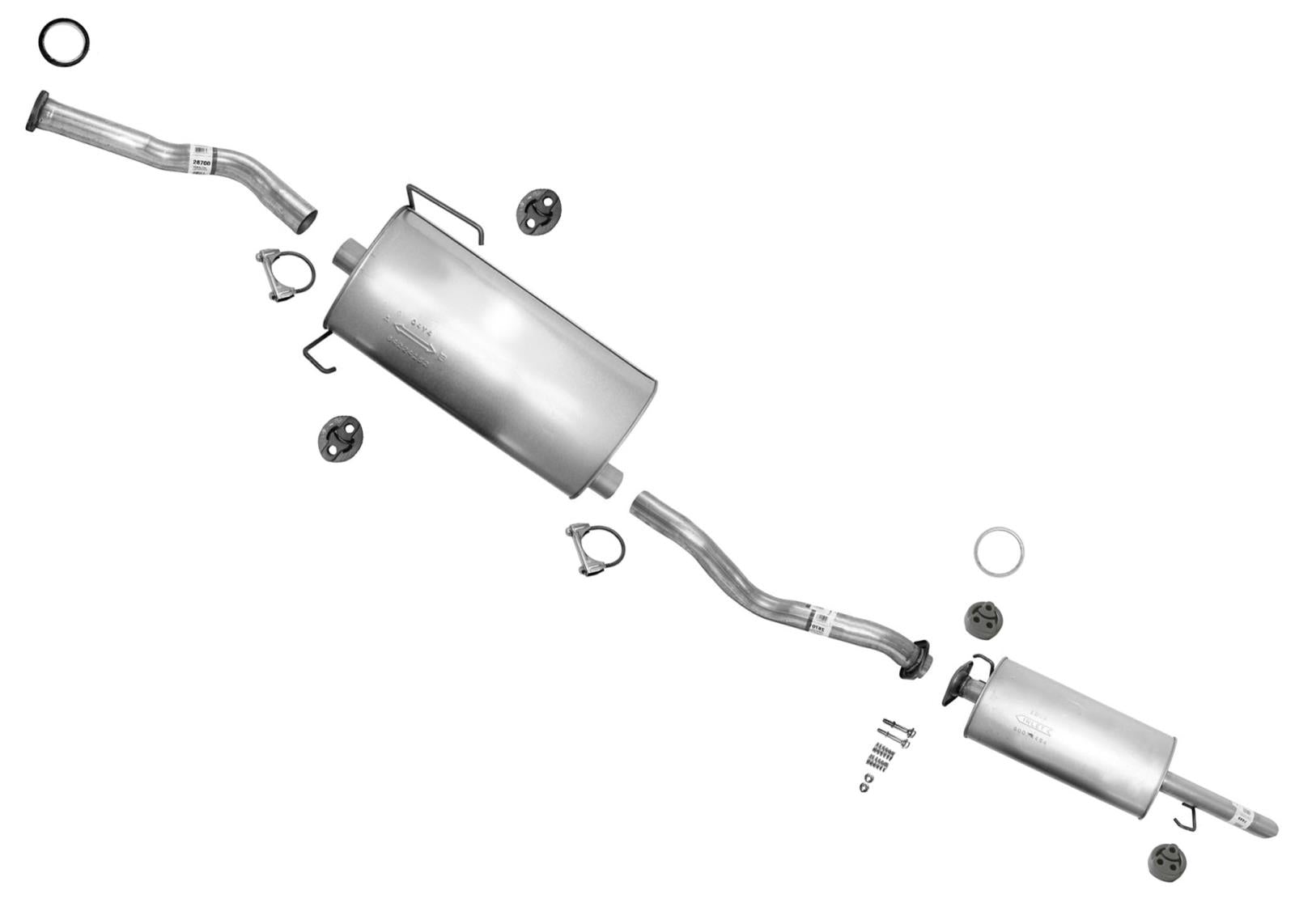 Middle Muffler Resonator Exhaust W/ Gasket & Clamp fits Toyota Sienna 2001-2003