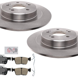 Rear Disc Brake Rotors Ameri Pro Ceramic Pads for 2021 2022 2023 Acura TLX