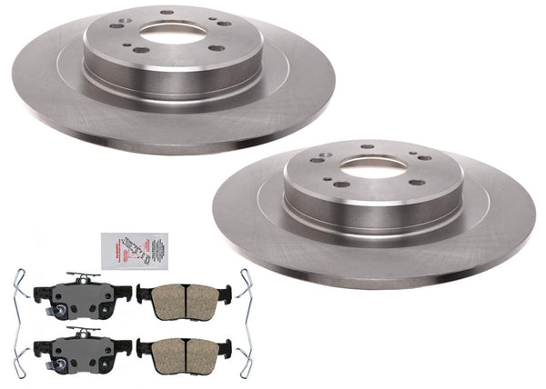 Rear Disc Brake Rotors Ameri Pro Ceramic Pads for 2021 2022 2023 Acura TLX