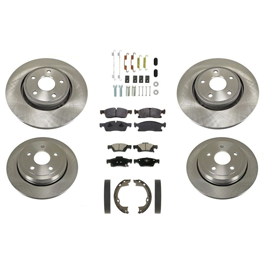 Se adapta a GRAND CHEROKEE 11-18 rotores de freno de disco más grandes de 350 mm y pastillas de freno de 8 piezas