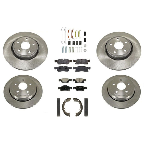 Fits For GRAND CHEROKEE 11-18 Larger 350MM Disc Brake Rotors and Brake Pads 8pc