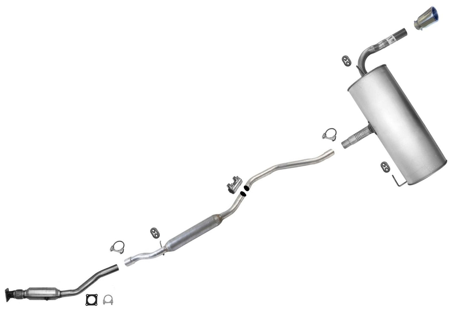 Front Wheel Drive Exhaust System Muffler and Pipes for Jeep Patriot 2007-2011