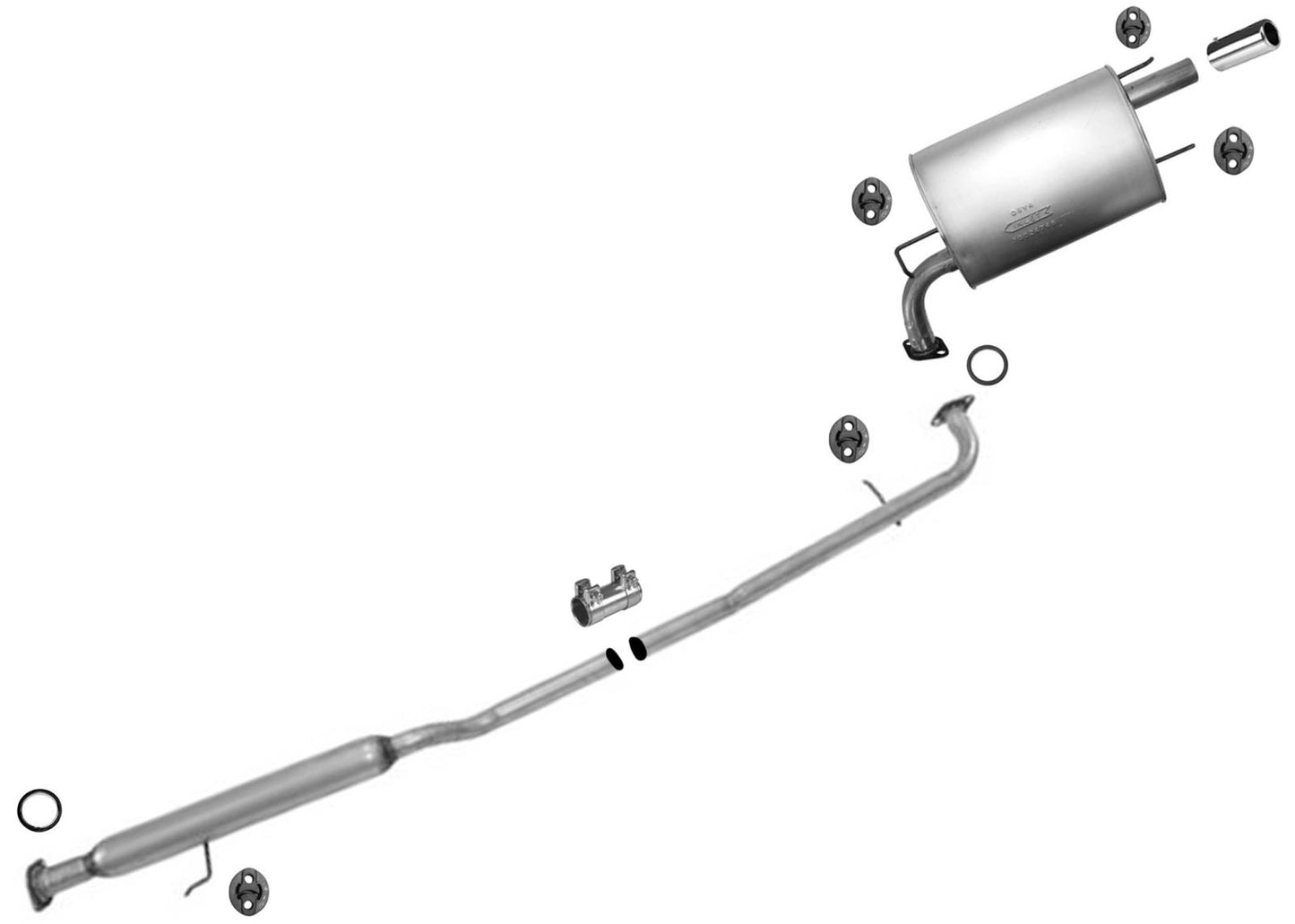 Middle Resonator and Rear Muffler for Toyota Camry 2007 2008 2009 2010 2011