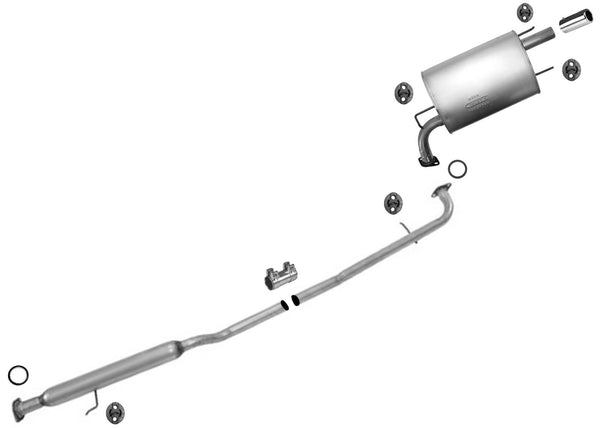 Middle Resonator and Rear Muffler for Toyota Camry 2007 2008 2009 2010 2011