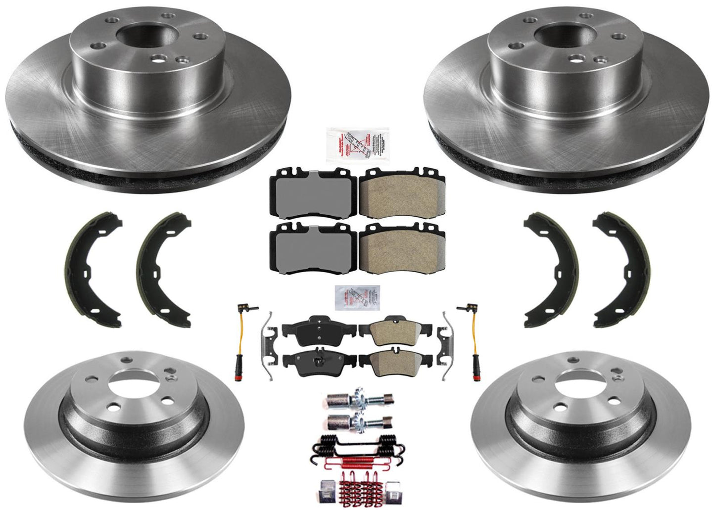 F&R Rear Wheel Drive Disc Brake Rotors Pads For Mercedes Benz S430 S500 04-06