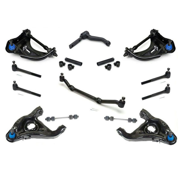 96-03 S10 PICKUP Rear Wheel Drive Control Arms Ball Joints Tie Rods Center 14Pc