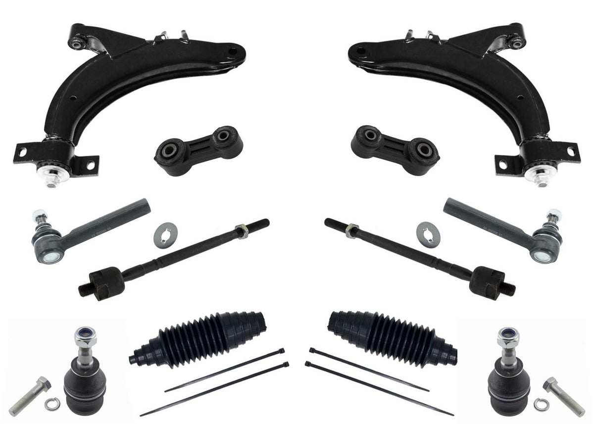 Brazo de control inferior, rótulas, varillas de amarre interiores y exteriores para Subaru Baja 03-06, 12 piezas - Photo 1