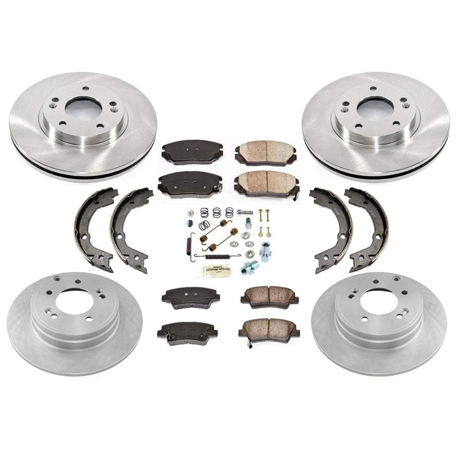 Discos de freno delanteros y traseros Pastillas de freno de cerámica para Hyundai Sonata 3.3L V6 8 pzas 2009-2010
