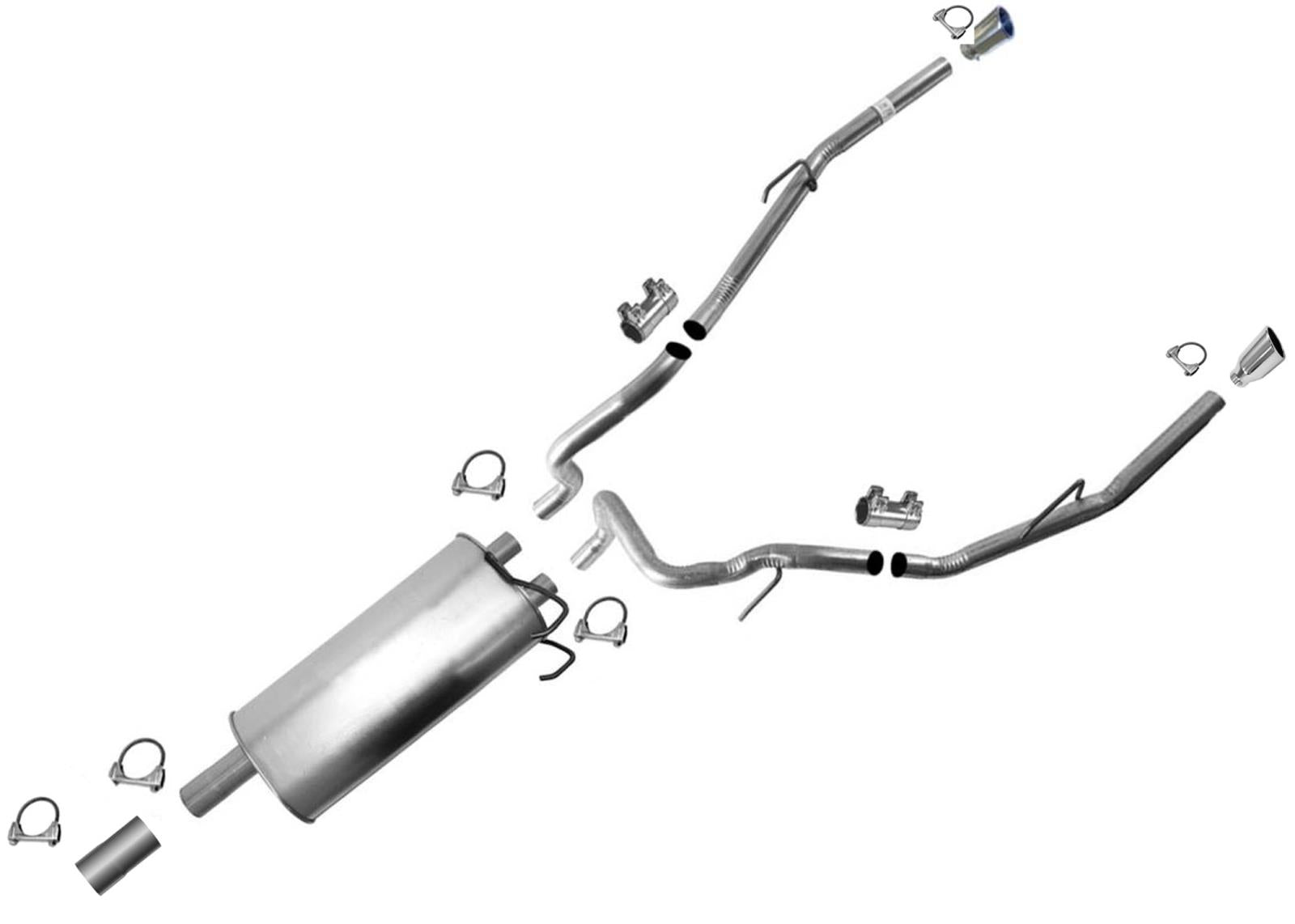 Dual Exhaust Weld On Muffler Low Restriction Tail Pipes For Ram 1500 09-16 5.7L