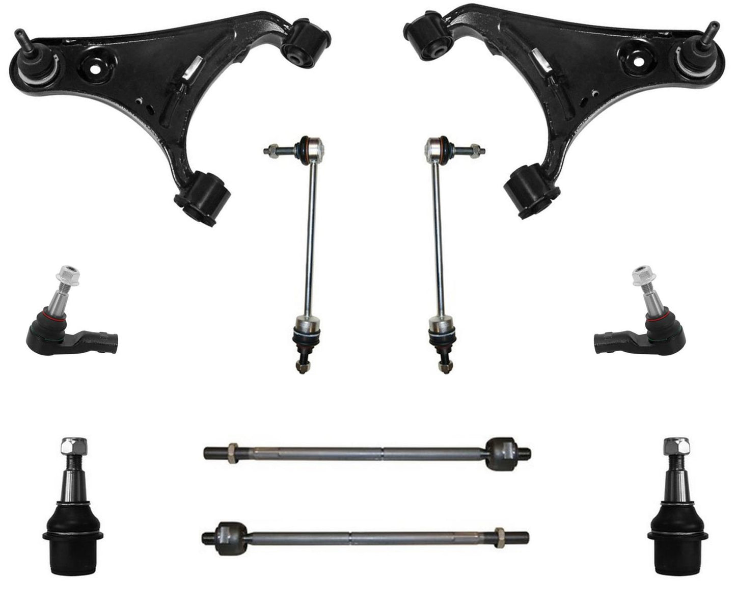 Front Upper Arms W/ Ball Joints Tie Rods & Links For Land Rover LR4 2010-2016