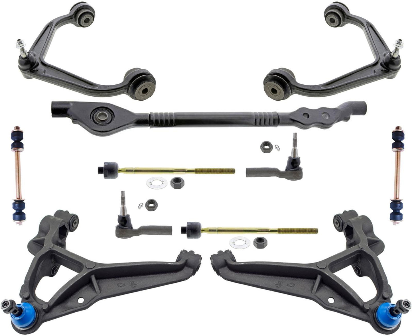 Mevotech Front Control Arms Center Link & Tie Rod For Silverado 2500 HD 11-2019