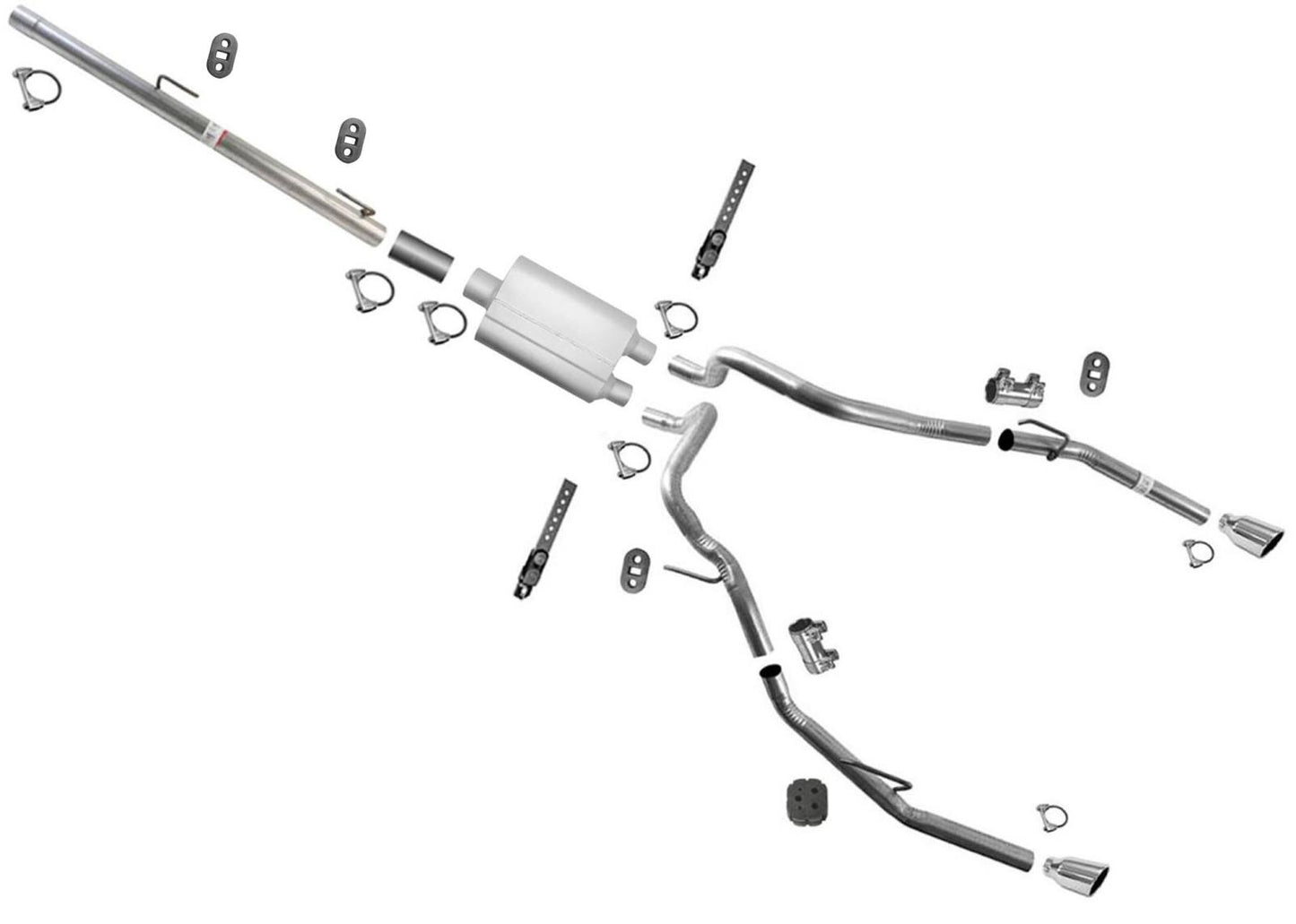 High Flow Dual Exhaust Taylor Performance Muffler For Ram 1500 2009-2016 5.7L