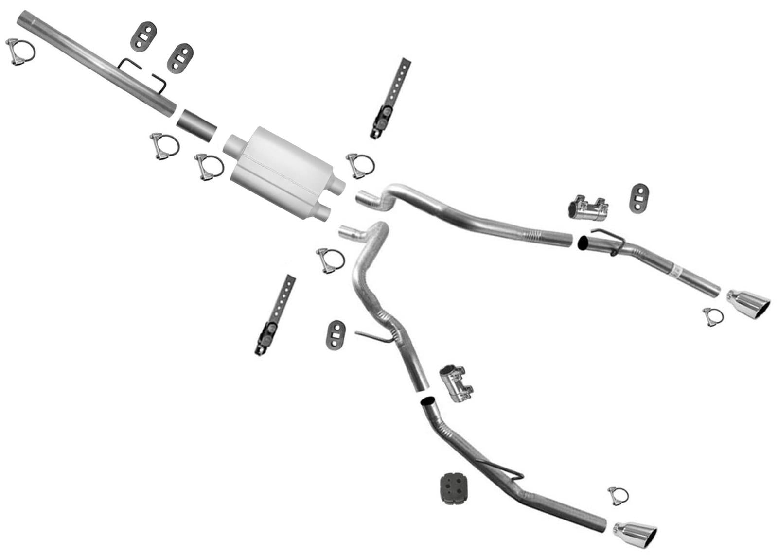 High Flow Performance Muffler Dual Exhaust Tail Pipes For Ram 1500 2009-2016 5.7