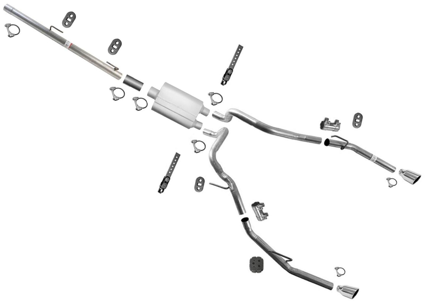 High Flow Taylor Performance Muffler Dual Tail Pipes For Ram 1500 2013-2016 5.7