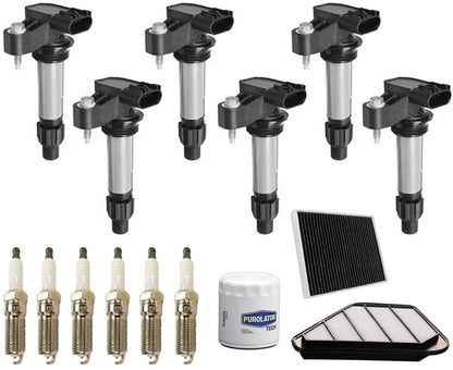 6 Direct Ignition Coils Spark Plugs & Filters For Buick Enclave 3.6L 2008-2017