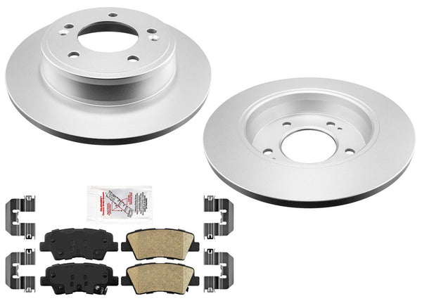 Improved Performance REAR Disc Brake Rotors Pads for Hyundia Elantra 13-16 4Door
