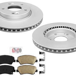 Improved Performance Front Disc Brake Rotors Pads for Hyundai Elantra 13-16